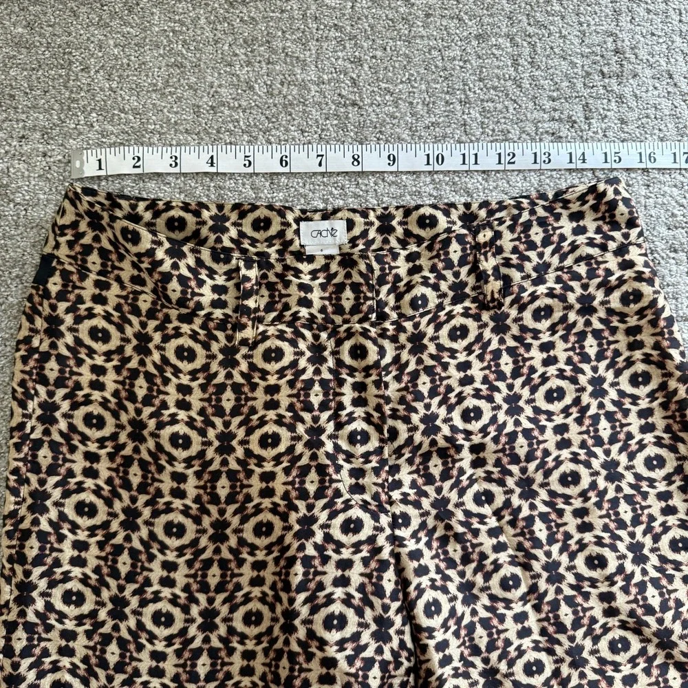 Vintage Cache Wide Leg Animal Print Pants Brown Palazzo‎ Flowy Y2K Earthy Brat 6